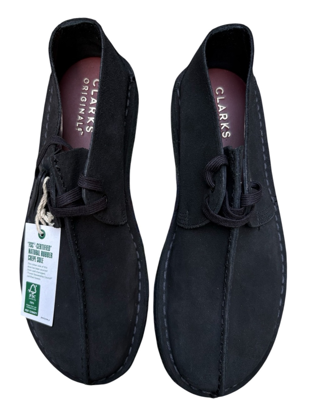 Clarks Originals Desert Trek Men's Black Suede Chukka boots Size 10 New w/ tags!